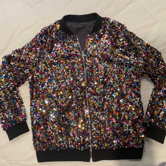 Emery Rose long sleeve sequin bomber jacket - Picture 1 of 5